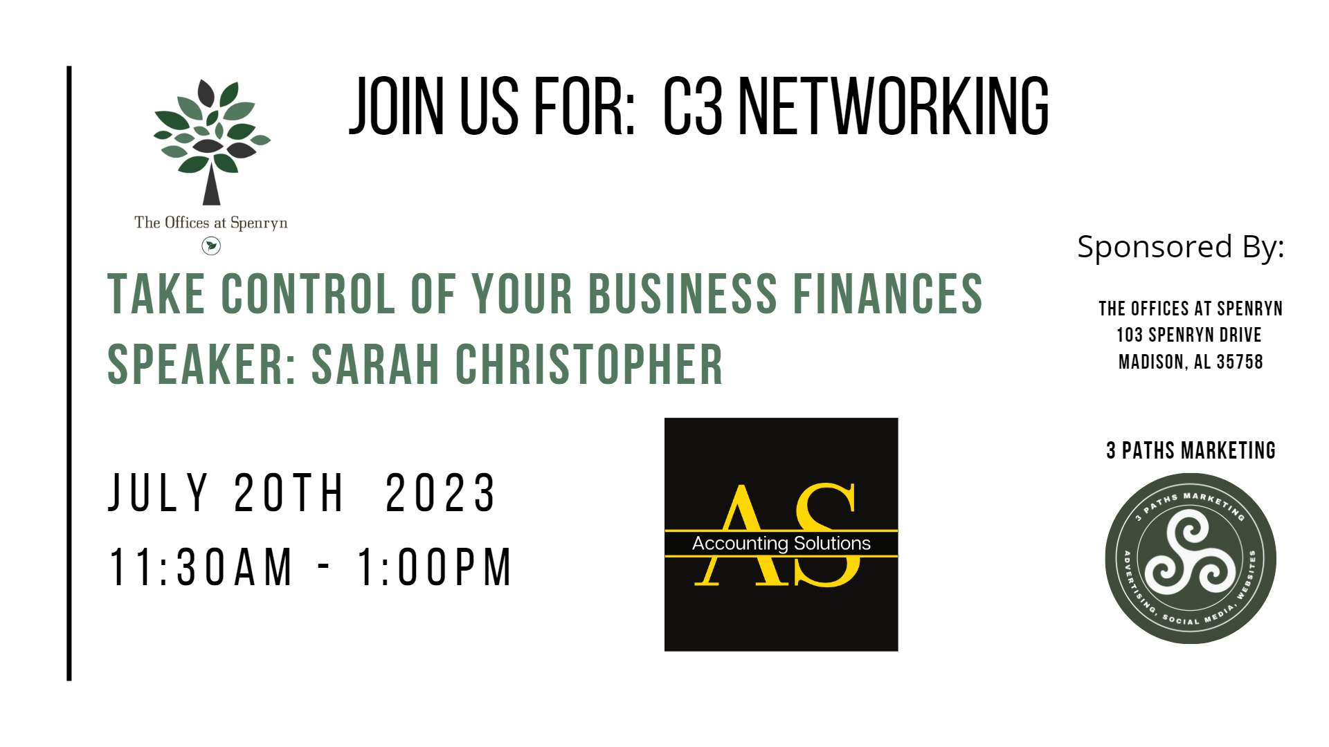 C3 networking banner featuring Accounting solutions logo